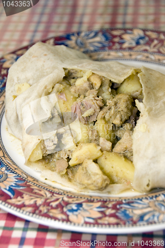 Image of chicken roti food st. lucia west indies