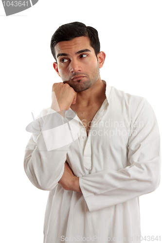 Image of Thinking man looking sideways right