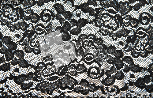 Image of Background from black lace with pattern with form flower