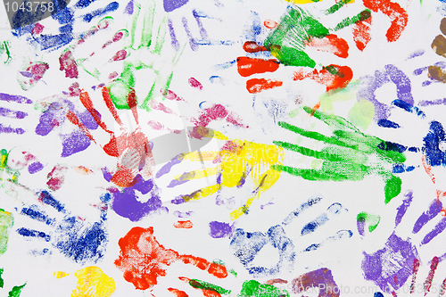 Image of Varicoloured imprint of the hands