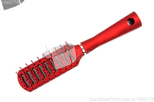 Image of Red massage plastic comb