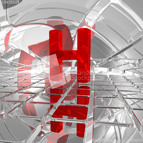 Image of h in futuristic space