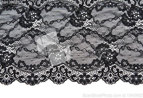 Image of Black lace with pattern with form flower