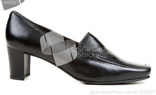 Image of Black leather one loafer