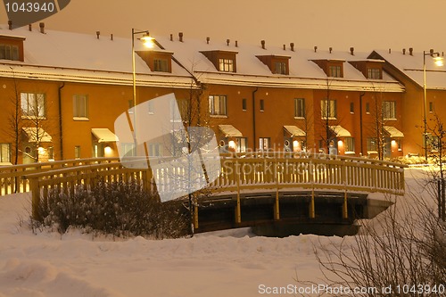 Image of Christmas house in night light.