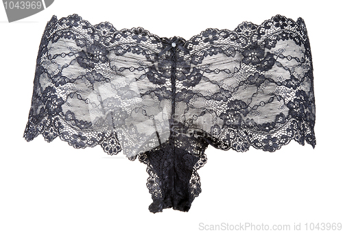 Image of Black feminine panties from lace