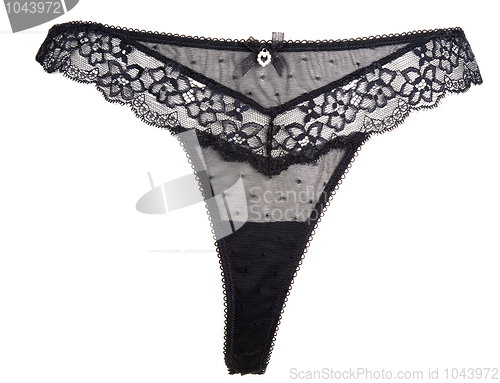 Image of Black feminine panties with drawing