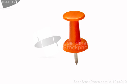 Image of Red push pin isolated on white 