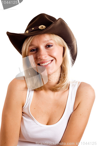 Image of pretty western woman in hat