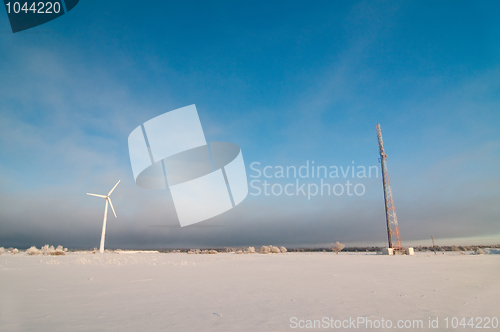 Image of Windmill and blue sky