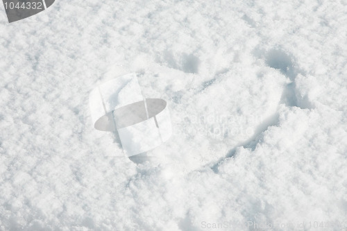 Image of Heart on Snow background