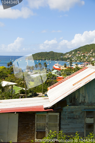 Image of panoramic view Port Elizabeth harbor Bequia St. Vincent and the 