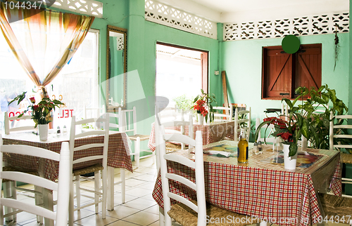 Image of interior typical restaurant Caribbean St. Lucia