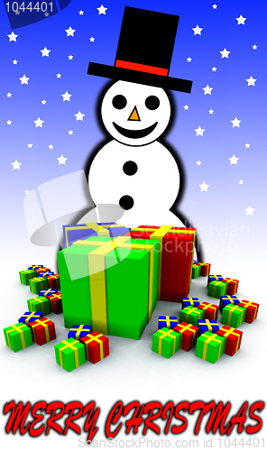 Image of Snowman And Gift Wrapped Presents