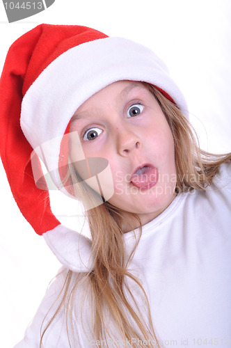 Image of surprised Santa child