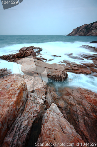 Image of Sea stones at sunset