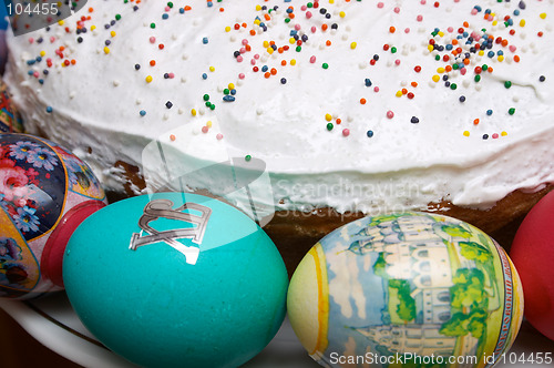 Image of Easter cake and eggs