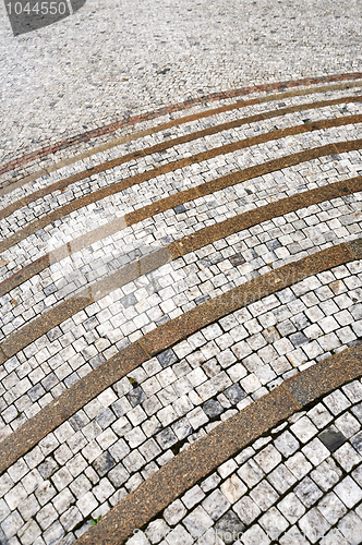 Image of Old curved stone steps