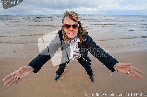 Image of Adult woman at the sea