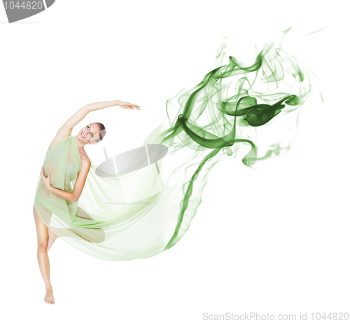 Image of Dance in motion with  flying fabric