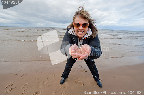 Image of Adult woman at the sea
