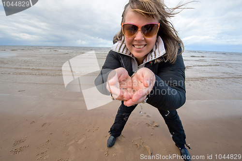 Image of Adult woman at the sea
