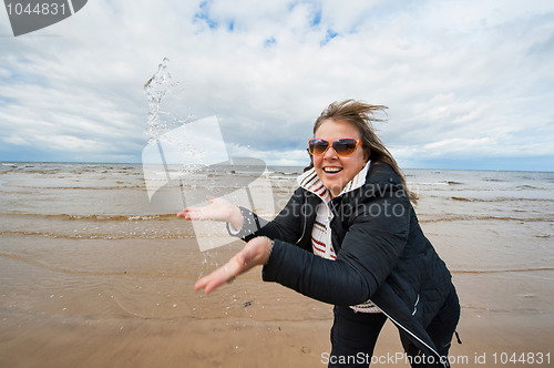 Image of Adult woman at the sea