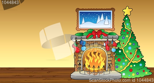 Image of Christmas card with fireplace 1