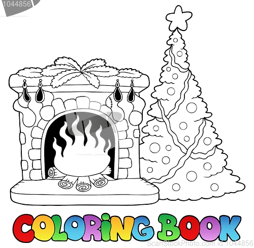 Image of Coloring book with fireplace