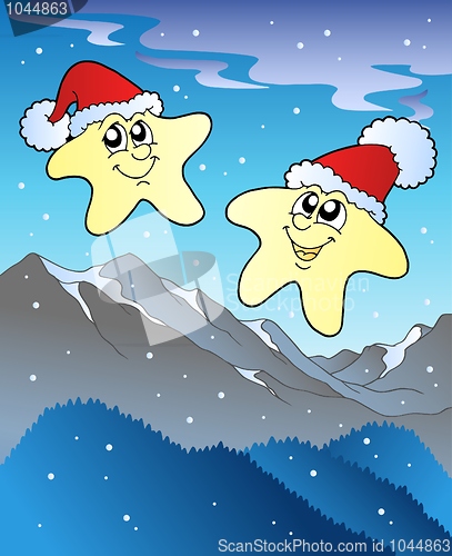 Image of Christmas stars with hats