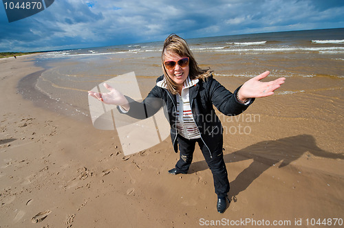 Image of Adult woman at the sea