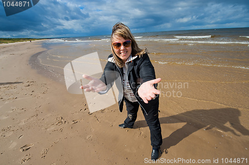 Image of Adult woman at the sea