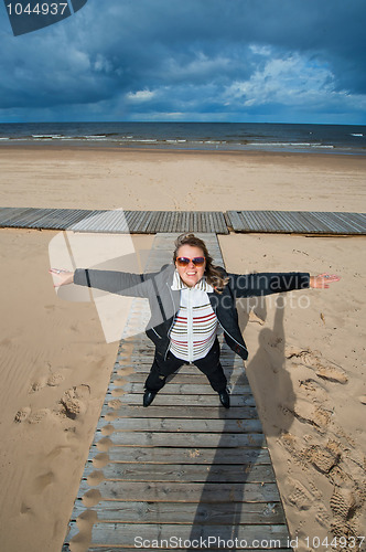 Image of Adult woman at the sea