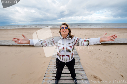 Image of Adult woman at the sea