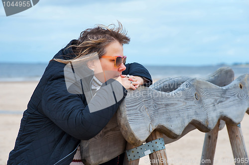 Image of Adult woman at the sea