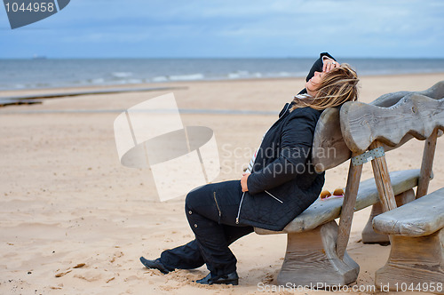 Image of Adult woman at the sea