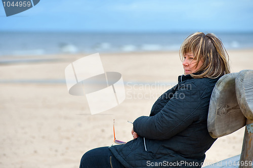 Image of Adult woman at the sea