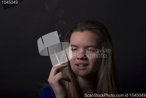Image of smoking girl