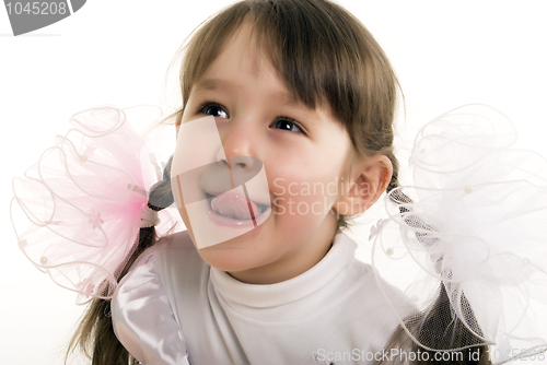 Image of young girl teasing