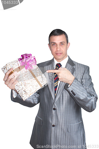 Image of The man gives a gift