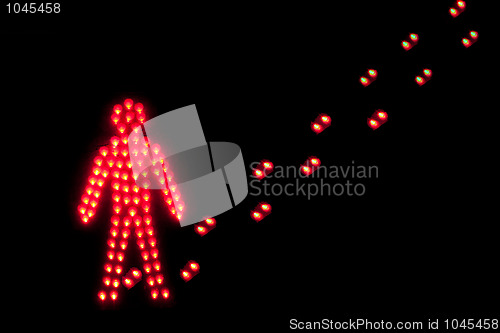 Image of Pedestrian traffic light red, 