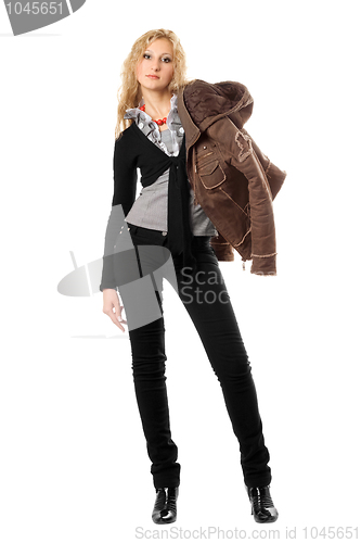 Image of Pretty blonde with a jacket