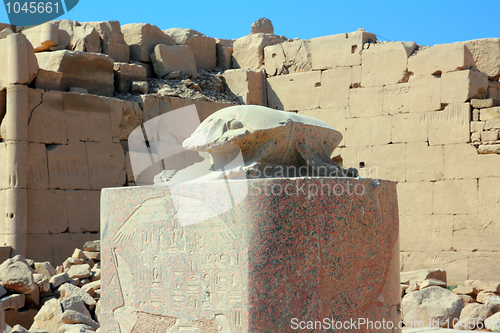 Image of scarabaeus monument in karnak temple