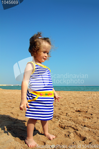 Image of little girl on beach
