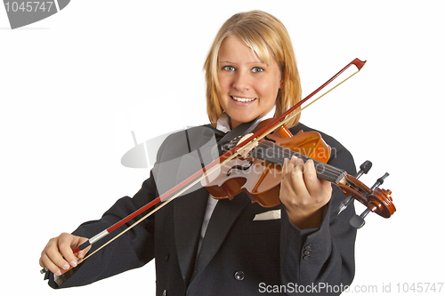 Image of Beautiful female violinist