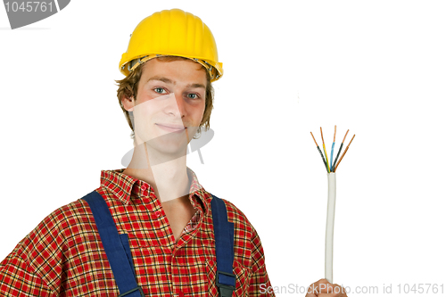 Image of Electrician with Power cable