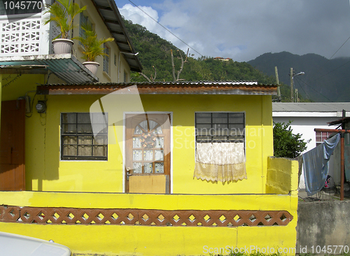 Image of typical house architecture Soufriere St. Lucia