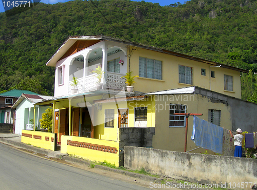 Image of typical house architecture Soufriere St. Lucia