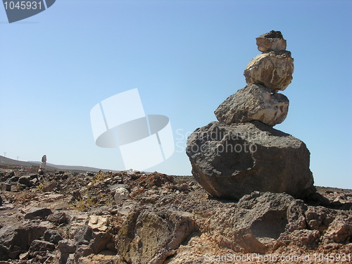 Image of Desert piled rocks