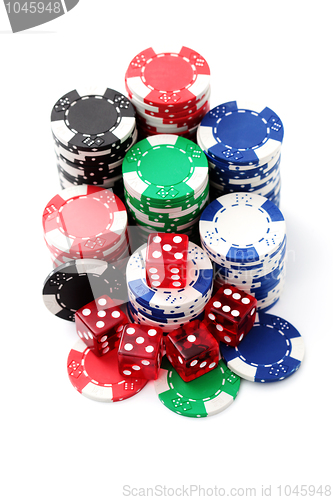 Image of poker chips and dices